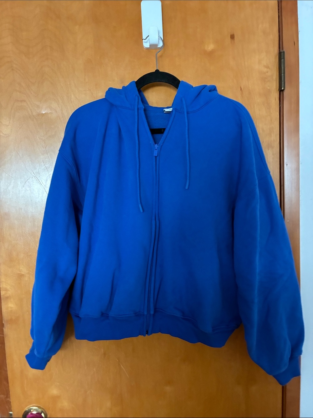 Aritzia Royal Blue Full-Zip Hooded Sweatshirt